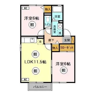 ベルクレール【1階】の間取り