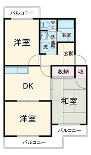YUYUハイツII【1階】の間取り