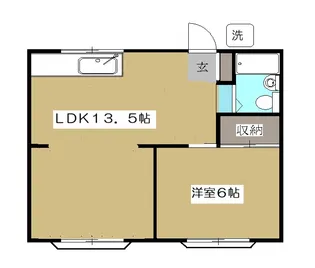 ハイツ・ヤマグチ【201号室】の間取り