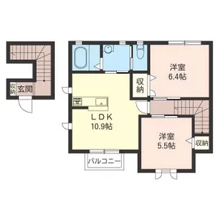 ラティールC【2階】の間取り
