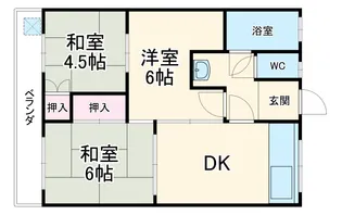 ビューラー仲之畑【1-C号室】の間取り