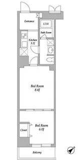 エスティメゾン東新宿【1階】の間取り
