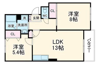 メゾンルミエールB【3F号室】の間取り