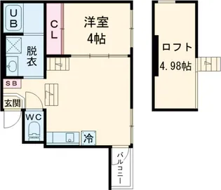 Junas 千束Ⅱ【1階】の間取り