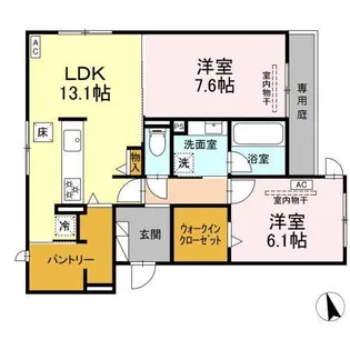 MUGUETE(ムゲーテ)【3階】の間取り