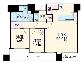 シエリアタワー中之島【12階】の間取り