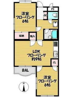 ペアーハイツ向ヶ丘【306号室】の間取り