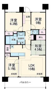 ライオンズ刈谷グラシアフォート【7階】の間取り
