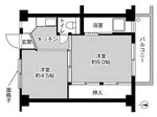 ビレッジハウス小中台1号棟【201号室】の間取り