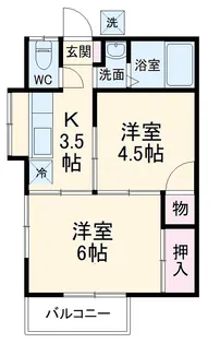 ハイツ松ノ木【201号室】の間取り