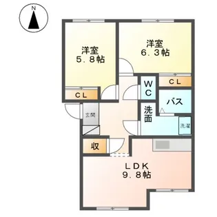 ビーハイヴ【103号室】の間取り