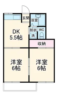 フォーブル秋野B【2階】の間取り