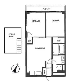 第11むさしマンション【401号室】の間取り