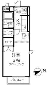 リジェールむさしの【202号室】の間取り