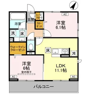 ノーブルラフィネ万平町 A【3階】の間取り