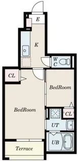 チャムクラージュ【1階】の間取り