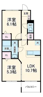 ウッド・ベル【1階】の間取り