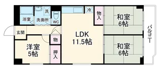 杉谷パークマンション【501号室】の間取り