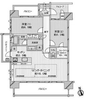 ルーシア北梅田【11階】の間取り