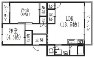 久我のもり住宅 1棟【1-202号室】の間取り