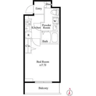 ルフレ深川イースト【13階】の間取り