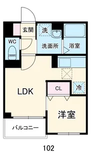 Tres美麗(トレスビレイ)【102号室】の間取り