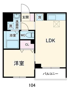 Tres美麗(トレスビレイ)【104号室】の間取り