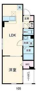 Tres美麗(トレスビレイ)【105号室】の間取り