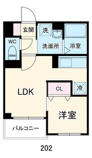 Tres美麗(トレスビレイ)【202号室】の間取り