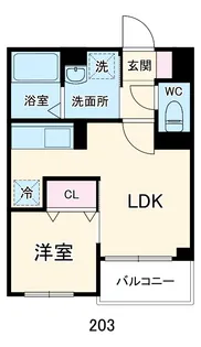 Tres美麗(トレスビレイ)【203号室】の間取り
