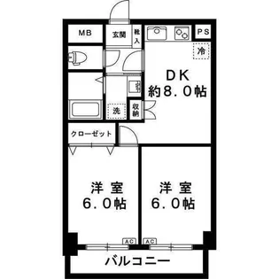 アソシエール千川【2階】の間取り