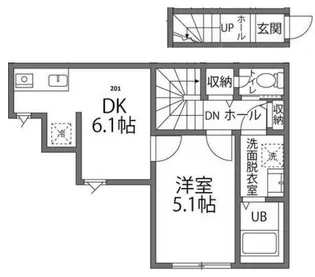 TERASU武蔵村山【201号室】の間取り