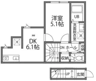 TERASU武蔵村山【202号室】の間取り