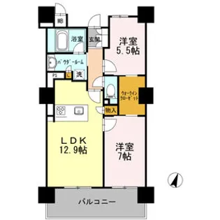 ロイヤルパークスERささしま SOUTH【14階】の間取り