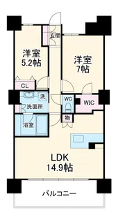 ロイヤルパークスERささしま SOUTH【6階】の間取り