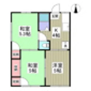 コーポたちばなB【202号室】の間取り