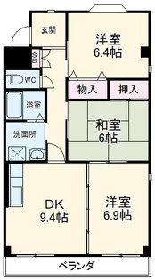 クレストハイム引山【301号室】の間取り