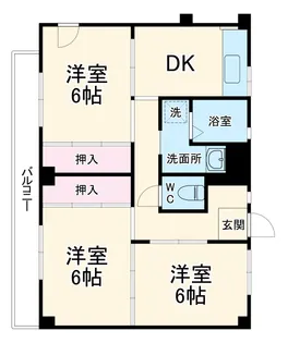 ビレッジハウス亀井野1号棟【4階】の間取り