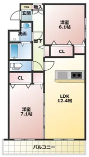 ナチューレ鴻巣【103号室】の間取り