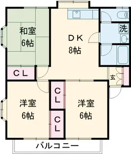 エスポワール壱番館【02020号室】の間取り