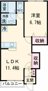 ラ・ジオン八王子【1階】の間取り