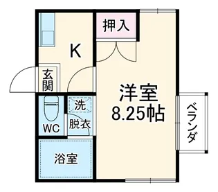 コーポカキザキ【203号室】の間取り