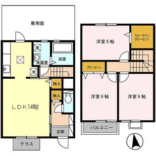 グランモア箕面【1階】の間取り