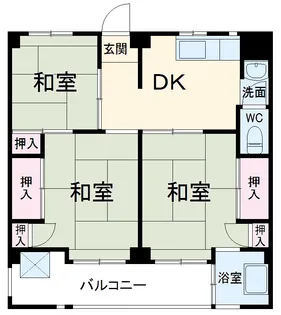 ビレッジハウス愛生7号棟【201号室】の間取り