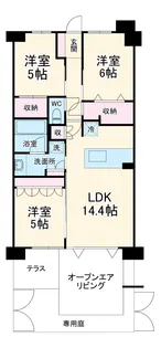 戸塚ブロッサムテラス【1F号室】の間取り