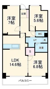茶屋ヶ坂プログレス【405号室】の間取り
