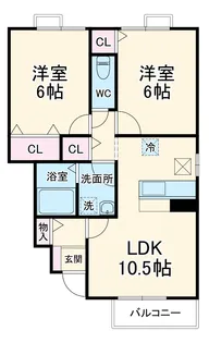 アベニュー参番館【1階】の間取り