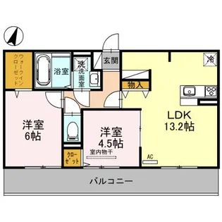 エスポワ鹿草【302号室】の間取り