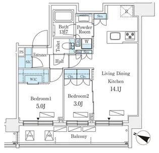 シーズンフラッツ町屋【5階】の間取り