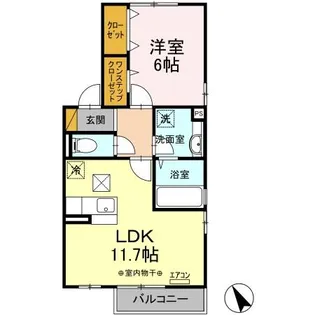 レーブメルベーユ弐番館【1階】の間取り